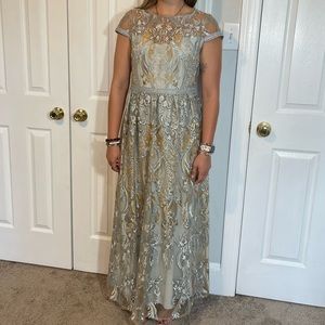 Beautiful light blue embroidered Adrianna Papell dress